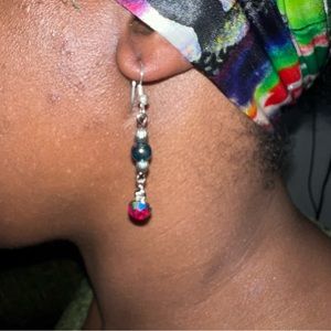 Beautiful Handcrafted glass dangle type earrings